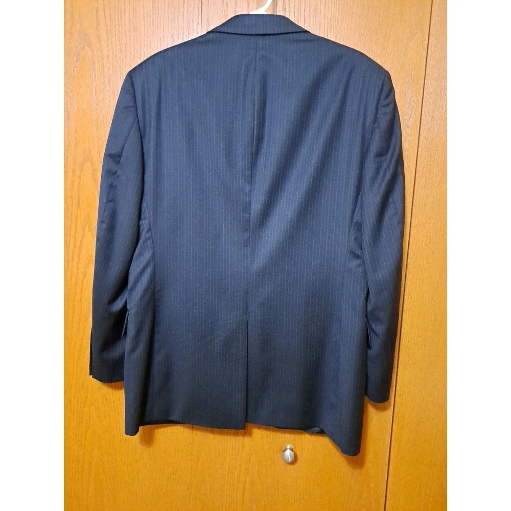Jos. A. Bank Men's Black Striped Two Button Sport Coat Blazer Wool  Size 42 RG